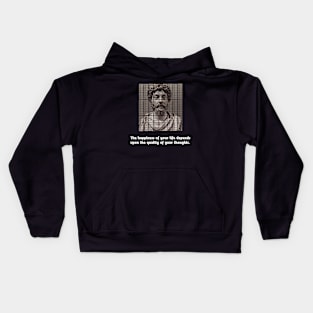 Stoic Marcus Aurelius With Quote About Happiness Kids Hoodie